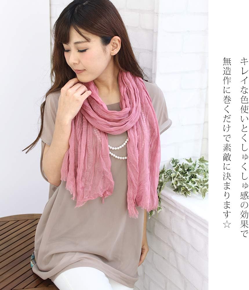 Amazon.co.jp: Wrinkle Scarf 20 Colors Stole/Muffler/Stole
